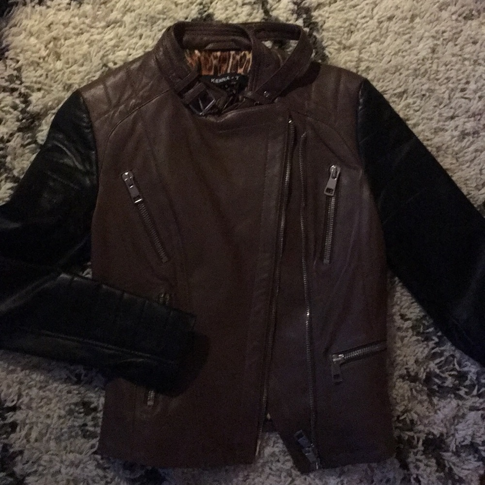 Kenna-t leather moto jacket